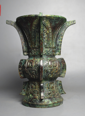 青铜器佳父癸尊精细花纹仿古摆件