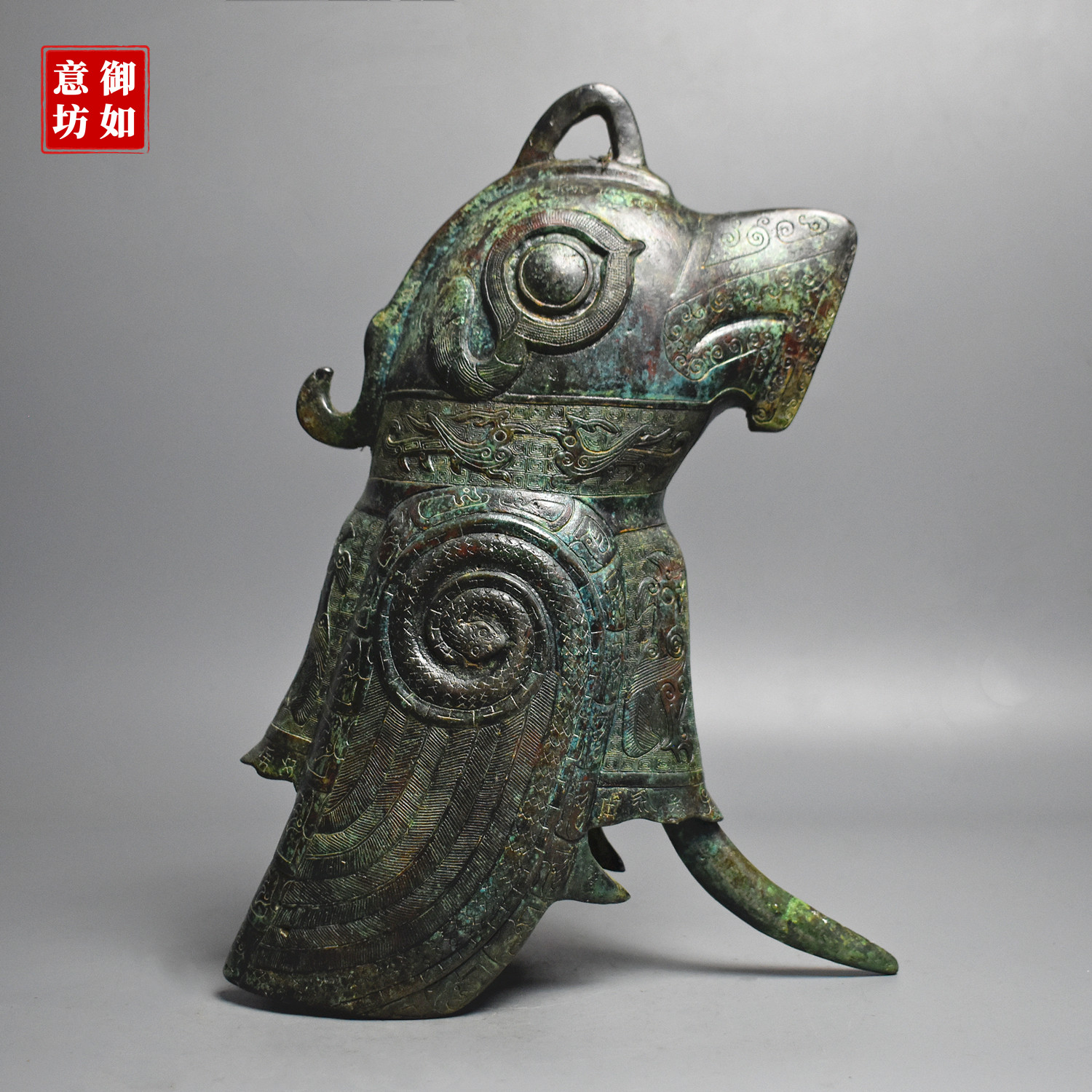 青铜器仿古鹰形铃铛纯铜鹰钟摆件古典家居装饰特色工艺品古玩收藏