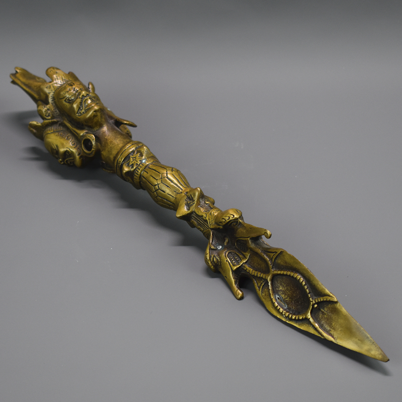 纯铜金刚杵马头明王金刚杵大号仿古藏传密宗客厅家居摆件铜工艺品