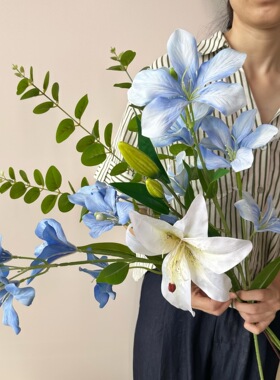 仿真花束室内客厅摆件插花ins风轻奢高级感莫兰花园既视感绢花