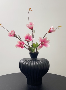 小枝2头玉兰仿真花仿真假花摆设客厅餐桌插花玄关装饰花艺摆件