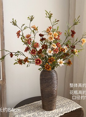 新款高级高档仿真花野菊野菊花假花餐桌花束摆设客厅装饰摆件插花