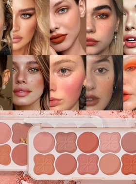 Miss Rose 10Color Blush Plate十色腮红盘自然修容哑光胭脂盘