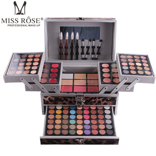 MISS ROSEprofessional makeup palette 3 layers cosmetic box。