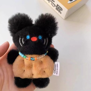 方式商店｜ohmu土豆小狗插画毛绒挂件黑色包包挂饰钥匙扣
