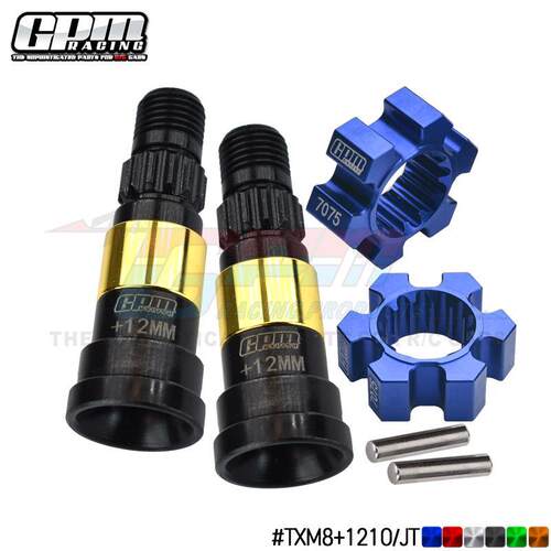 TRAXXAS-1/5 X-MAXX 8S前/后通用CVD头加长12mm+7075T6六角结合器