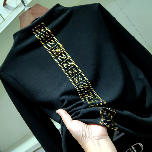 大朗不起球女上衣秋冬新款半高领德绒打底衫桐乡义乌时尚洋气T恤