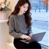 东莞大朗翻领针织衫 打底衫 毛织工厂直销新款 不起球女2025义乌新款