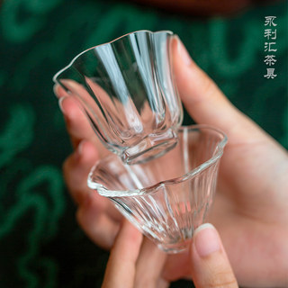 透明玻璃功夫茶杯单杯品茗杯小单个日式主人杯女士喝茶茶具创意