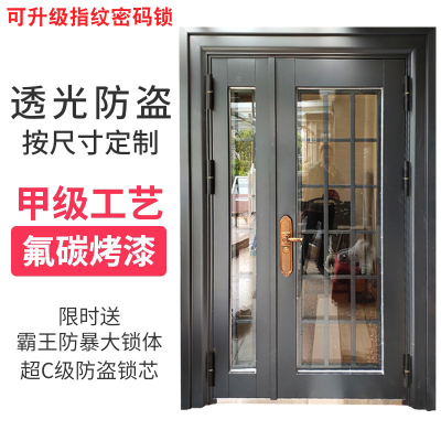 甲级锌合金玻璃防盗门10公分门扇