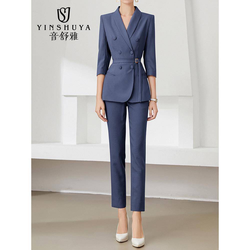 职业套装女春夏时尚职业装主持人正装西装气质西服美容院工作服ol