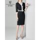 黑色连衣裙气质中袖 职业套装 商务正装 时尚 房地产顾问工作服 女夏季