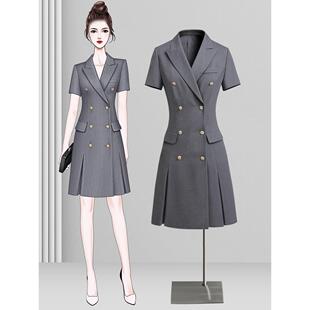 高端职业 小个子双排扣职场ol通勤商务正装 西装 连衣裙女夏2025新款