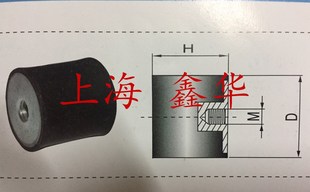 圆形减震垫 DE型橡胶减震器 60毫米 M12 减震柱