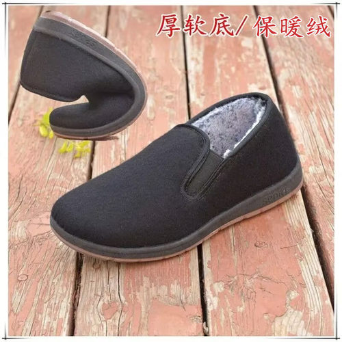 老北京布鞋软底厚底男棉鞋呢子
