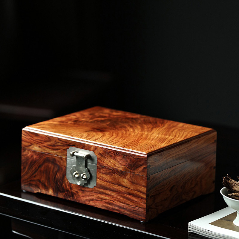 海南黄花梨官皮箱高档全独板饰品盒中式红木珠宝首饰盒文玩收藏盒