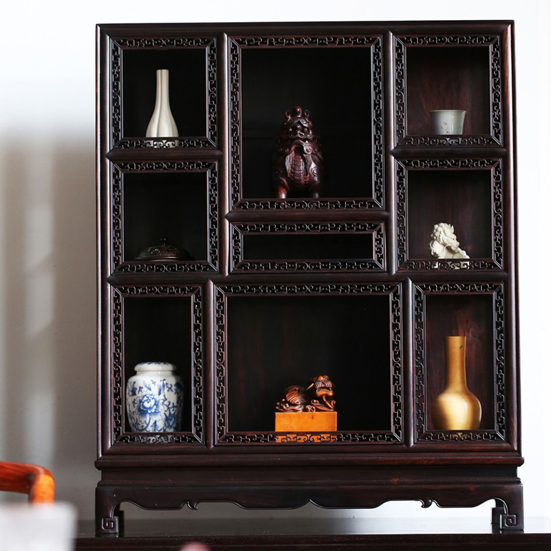 贡匠紫光檀收纳柜置物架