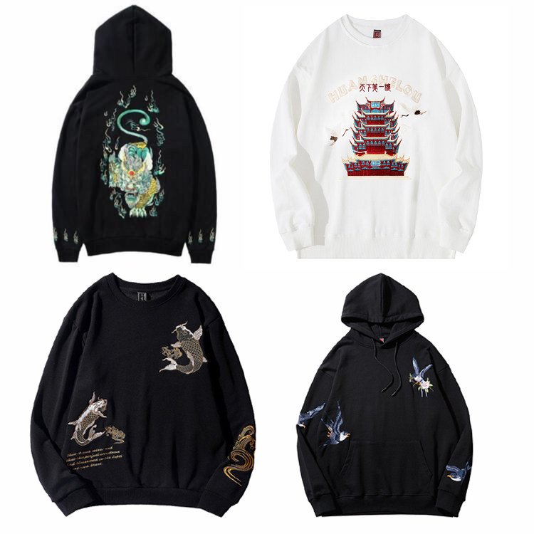 羽翼福神 卫衣男潮2022年春秋款潮流长袖圆领男士国潮连帽外套ins