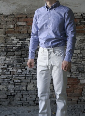 C.D.P.  14OZ 赤耳牛仔直筒牛仔裤  710 林芳亨 白色复古阿美咔叽