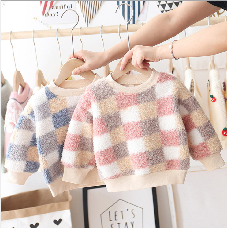 潮童装2025款男童女童卫衣秋冬季加厚加绒宝宝冬装格子绒衫上衣,童装/婴儿装/亲子装,普通外套,淘宝优惠券,粉丝福利购,淘宝优惠卷