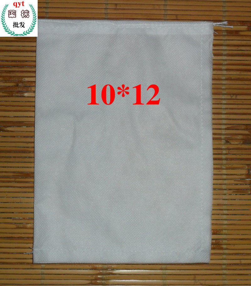 100个10X12无纺布袋抽口扎口泡茶袋足浴袋煎药机过滤泡茶袋渣纱布