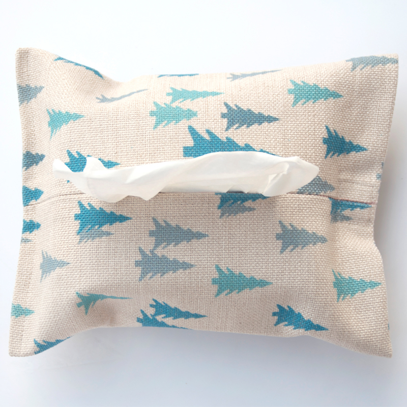 小森林手工棉麻车上用品纸巾盒