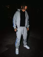 TGFCLUB American Hip-Hop Retro Street Drill Loose Sport Mask Hoodie and Sweatpants Set