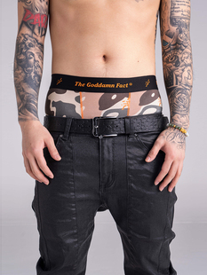 内裤 嘻哈街头RAPPER满底迷彩印花纯棉四角平角运动裤 美式 TGFCLUB