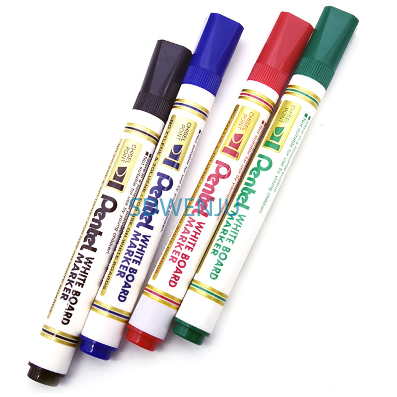 日本pentel派通MW85 86白板笔方头圆头白板专用笔可擦白板记号笔