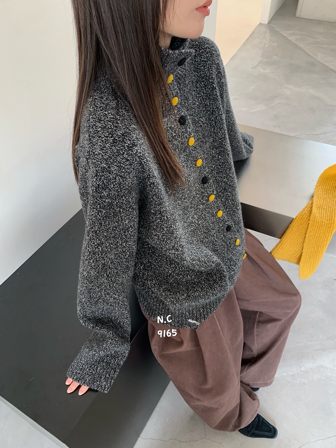 高级复古立领单排扣开衫毛衣女秋冬2025新款气质慵懒风针织上衣