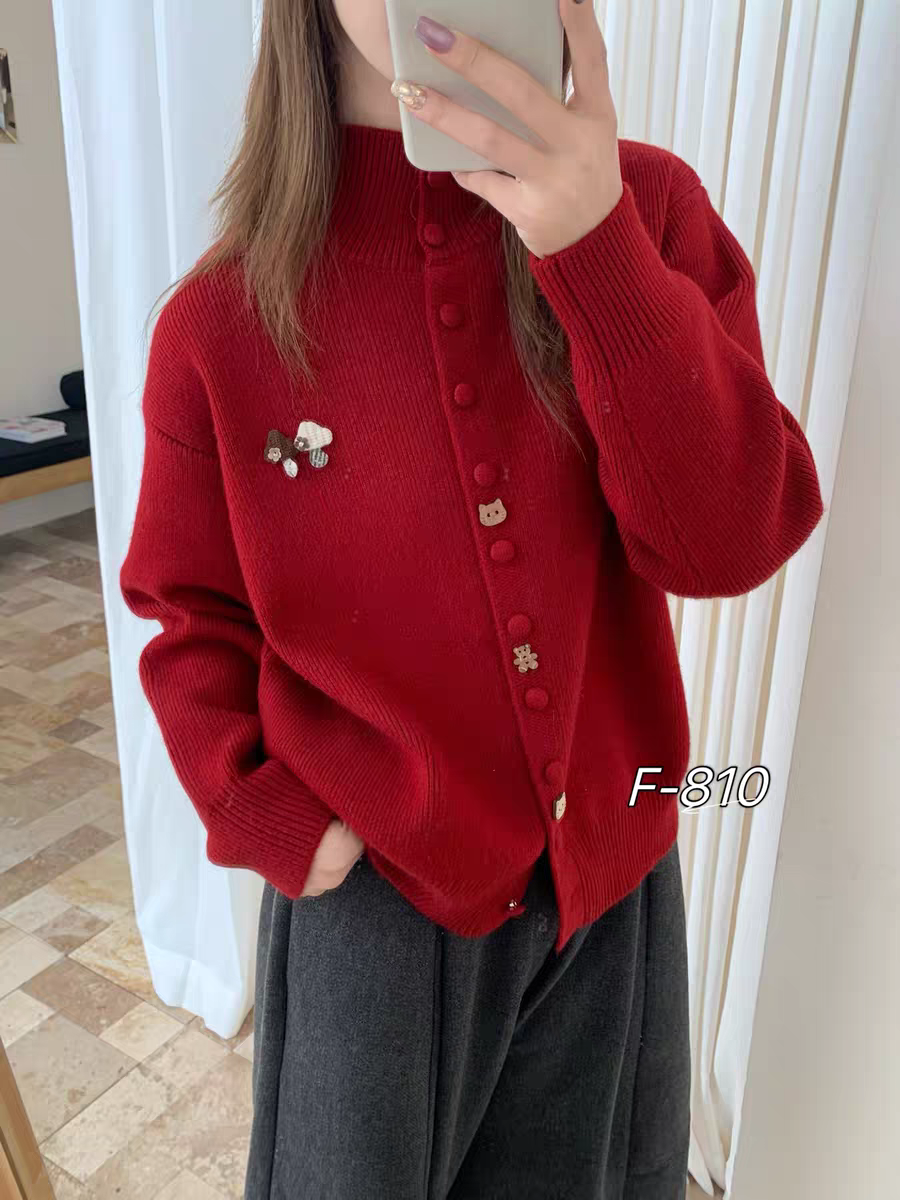 韩系甜美减龄卡通蘑菇提花毛衣女冬季新款宽松慵懒针织开衫外套潮,女装/女士精品,毛针织衫,淘宝优惠券,粉丝福利购,淘宝优惠卷