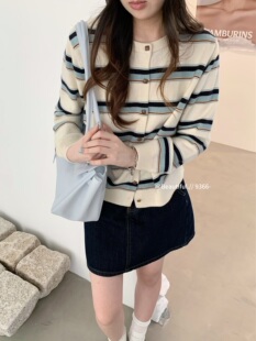 2026年秋季新款韩版宽松休闲百搭圆领长袖针织衫女款针织外套上衣