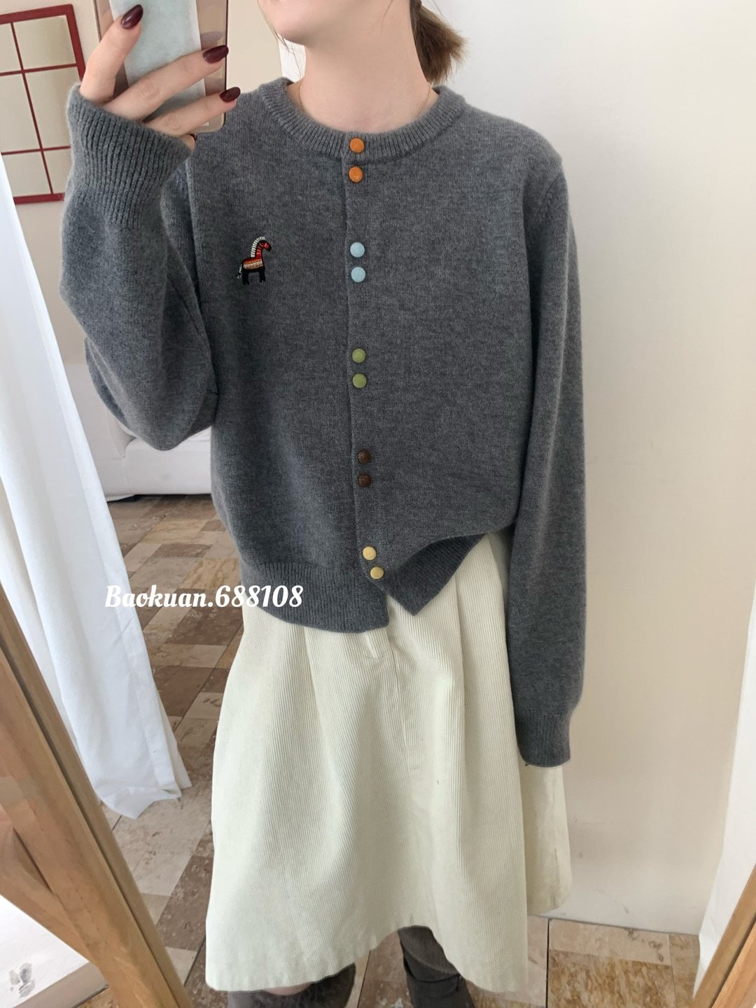 秋冬新款女韩版宽松时尚刺绣针织开衫百搭休闲单排扣保暖毛衣外套,女装/女士精品,毛针织衫,淘宝优惠券,粉丝福利购,淘宝优惠卷