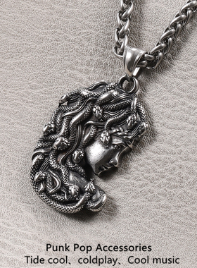美式女男士项链个性钢吊坠嘻哈