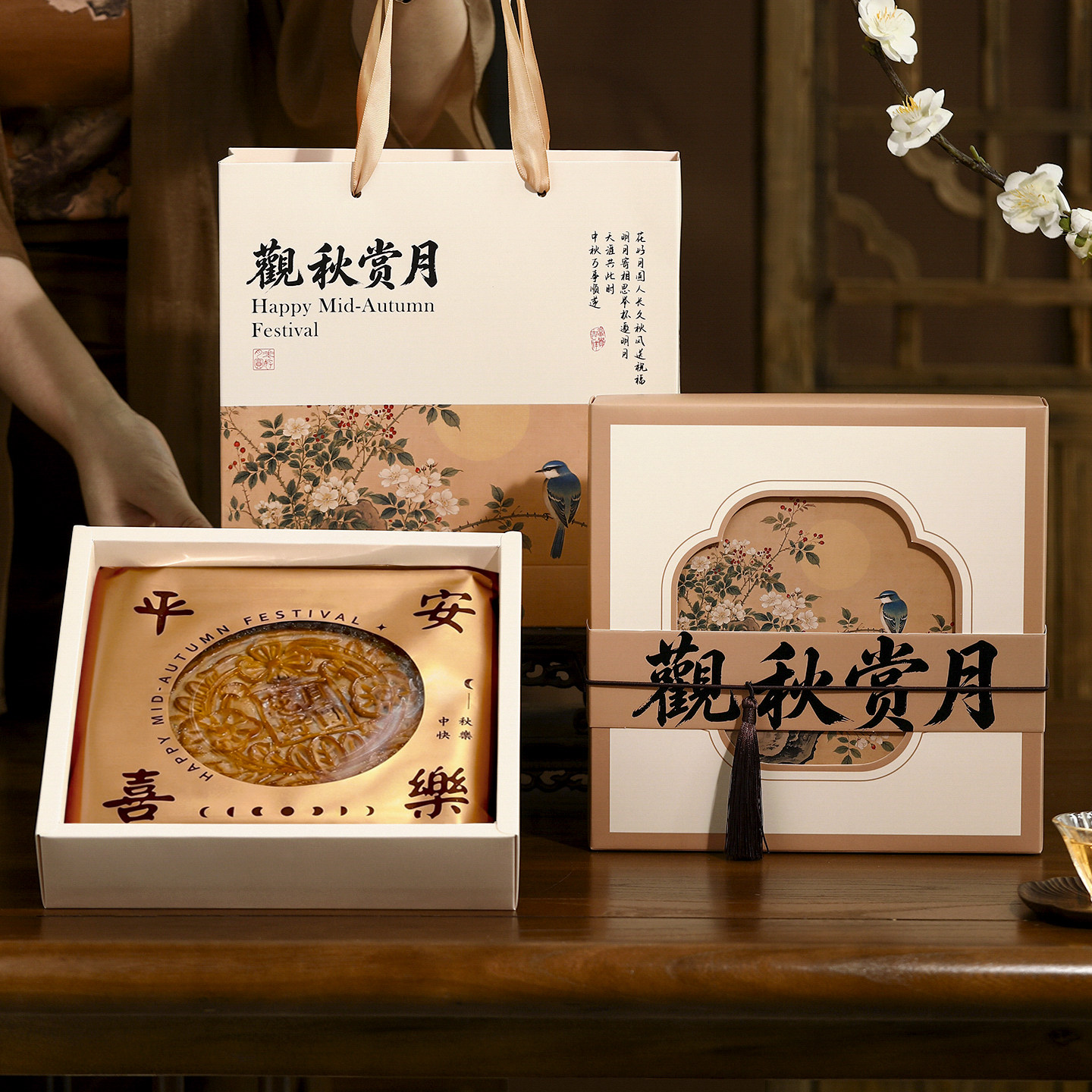 大月饼包装盒500g单个一斤装广式盒子五仁中秋节素雅月饼礼盒空盒