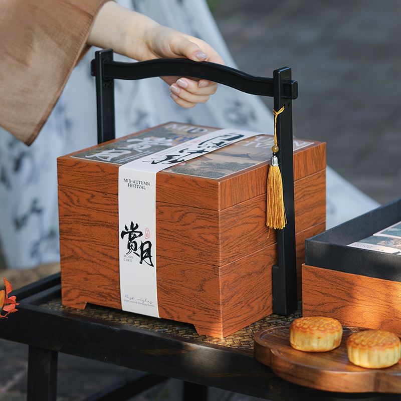 双层8粒中式复古中秋月饼包装盒
