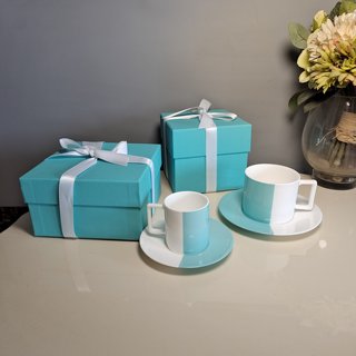 正品代购Tiffany & Co./蒂芙尼蝴蝶结盘咖啡杯托盘对碗结婚礼物