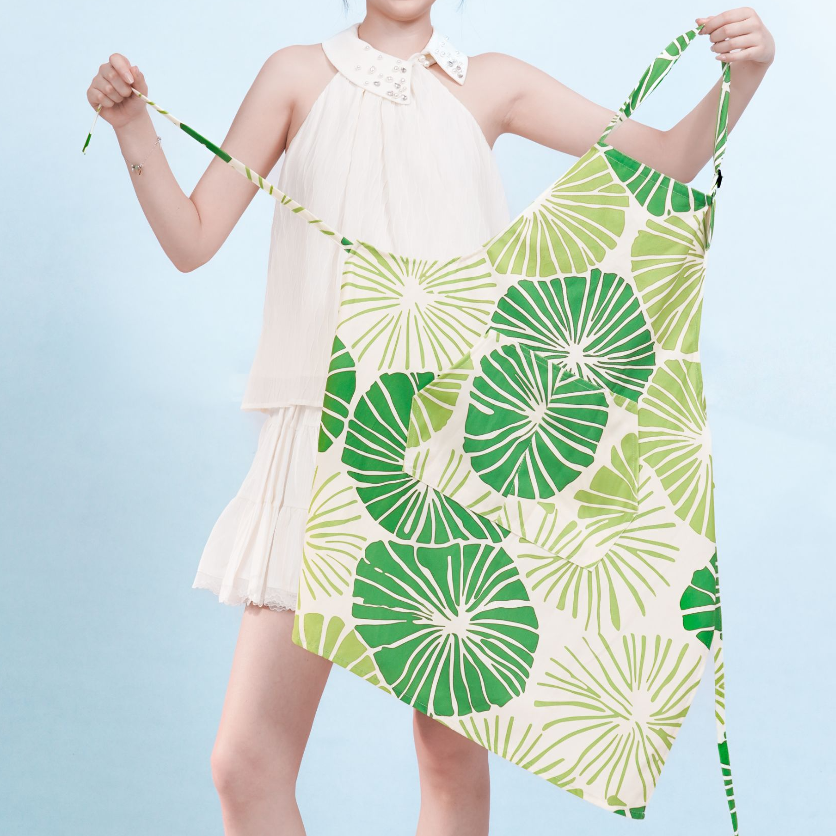 无则艺【围裙】荷叶原创小众简约印花时尚家用插画无袖围裙,箱包皮具/热销女包/男包,单肩包,淘宝优惠券,粉丝福利购,淘宝优惠卷