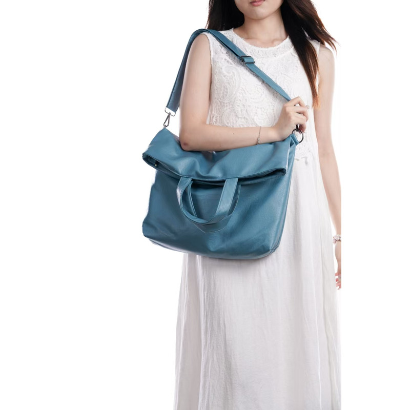 无则艺【折叠包】科技布湖心蓝时尚休闲单肩斜挎文艺双带折叠包,箱包皮具/热销女包/男包,单肩包,淘宝优惠券,粉丝福利购,淘宝优惠卷