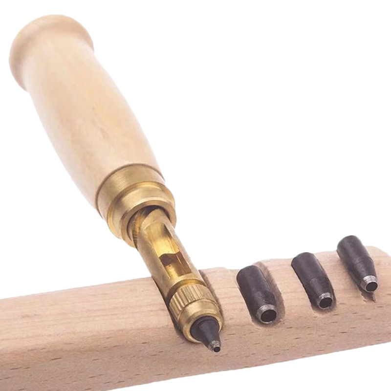 可得优小孔冲子DIY自旋转皮带冲头无声打孔器皮革冲气眼冲孔器圆