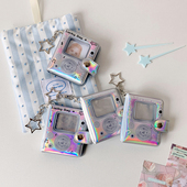 ins小众亮面追星2寸证件照卡册亮闪闪mini相册大头贴钥匙扣挂件女