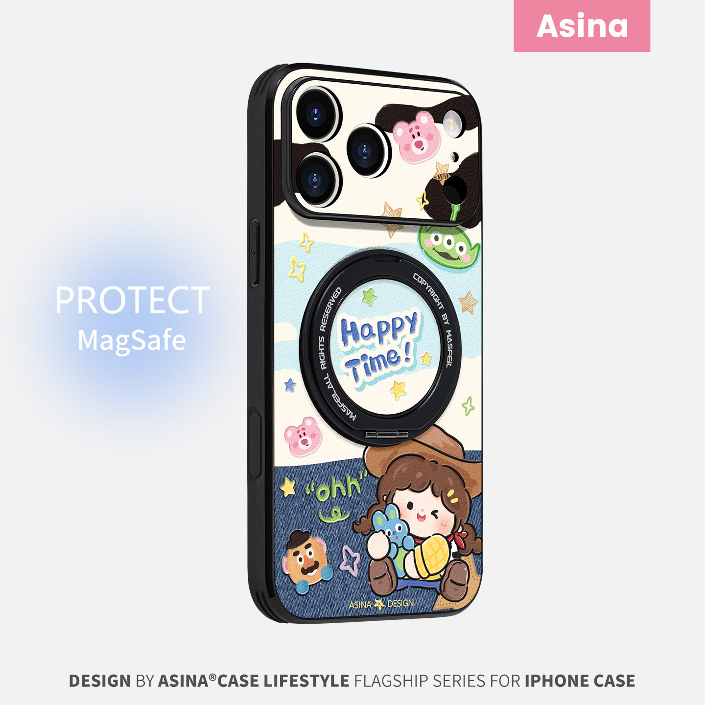 兔子小迪女孩适用苹果17Promax手机壳新款ip15磁吸带支架iPhone16Pro保护套支点14高级感Ho3好看网红13pm全包