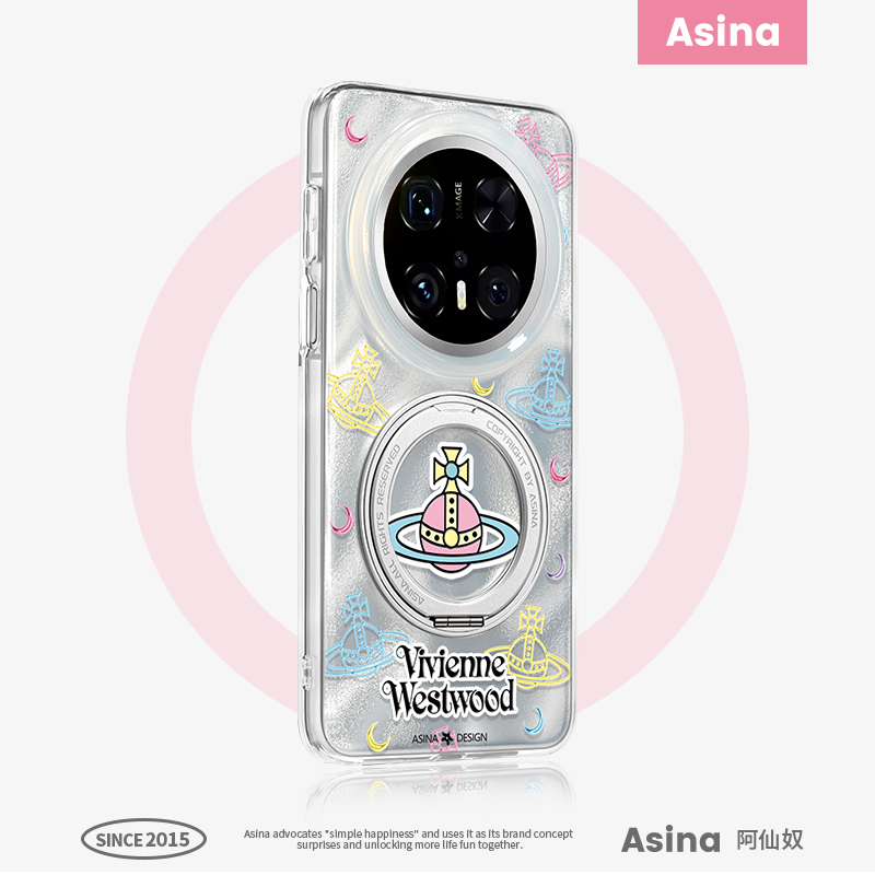 彩色西太后适用华为Mate60Pro手机壳磁吸带支架新款mt70por+支点保护套Ho7高级感超薄女的可爱mete60全包