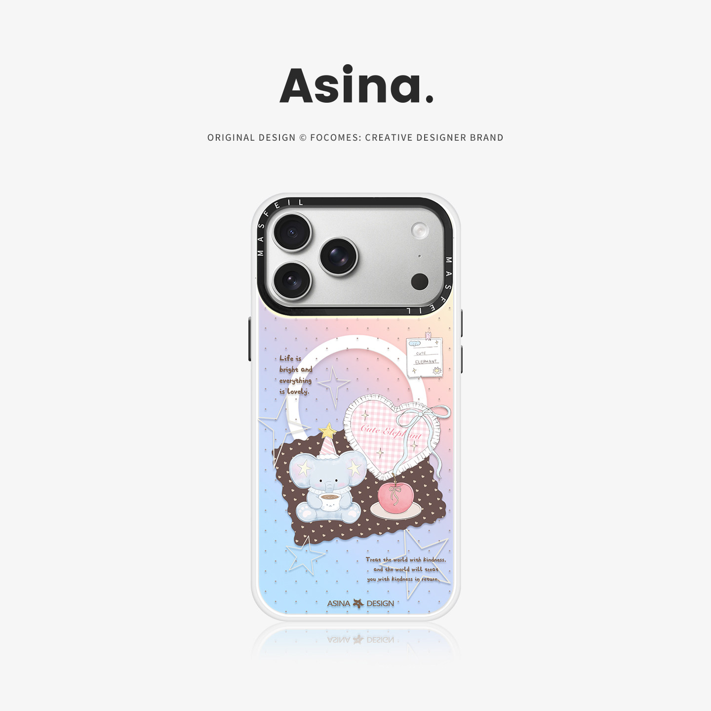 治愈小象适用苹果17Promax手机壳15磁吸支架iPhone16Pro保护套网红创意plus全包可爱14超薄13新款女高级感12