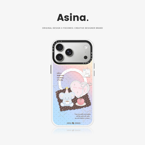 治愈小象适用苹果17Promax手机壳15磁吸支架iPhone16Pro保护套网红创意plus全包可爱14超薄13新款女高级感12