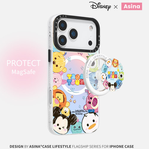 粉熊团子圈适用苹果15-12磁吸壳