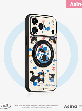 小馋猫适用苹果17Promax手机壳新款ip15磁吸带支架iPhone16Pro保护套14支点高级感Ho3可爱防摔13pm全包