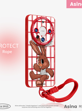 红色格子兔适用华为mate80Promax手机壳液态硅胶mate60pro保护套mt70高级感可爱30epro软全包Ao3新款40超薄女