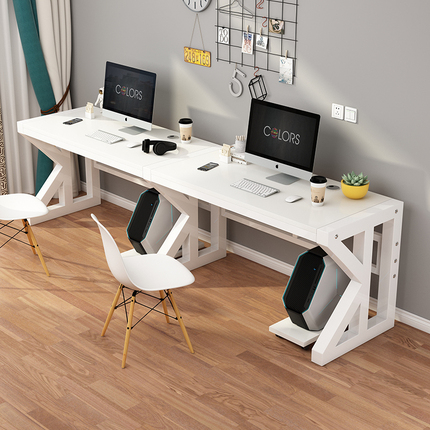 简易写字电竞双人电脑书桌一体桌台式家用学生工作室办公桌写字台
