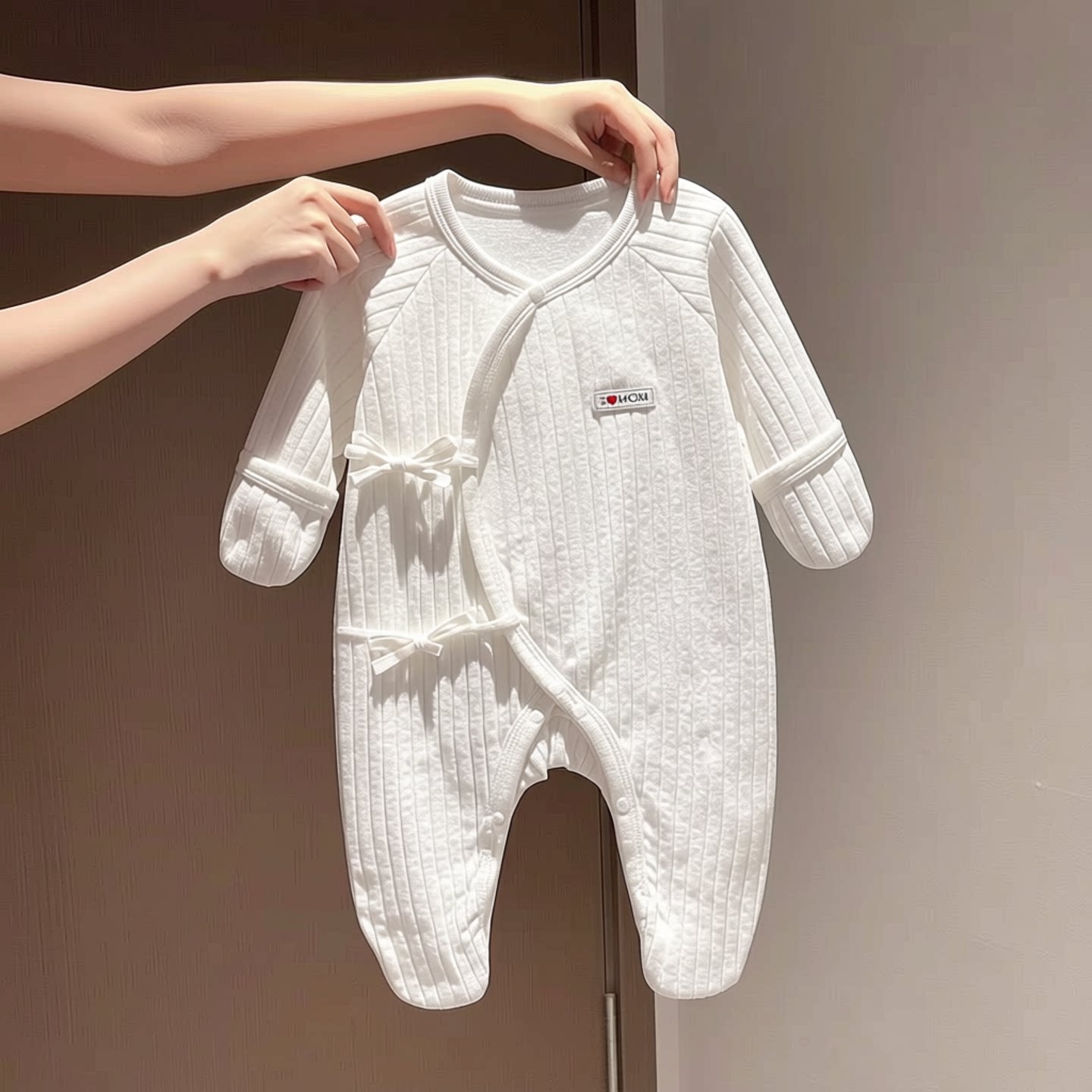 A类纯棉婴幼儿包手包脚蝴蝶衣新生儿轻柔纯棉连体衣宝宝爬服春秋
